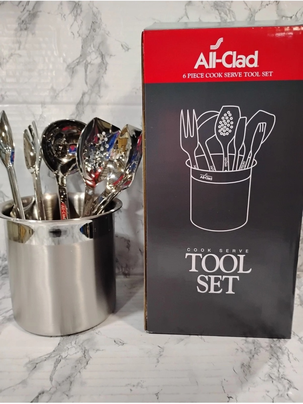 Stainless Steel 6-Piece Cook & Serve Set in Silver